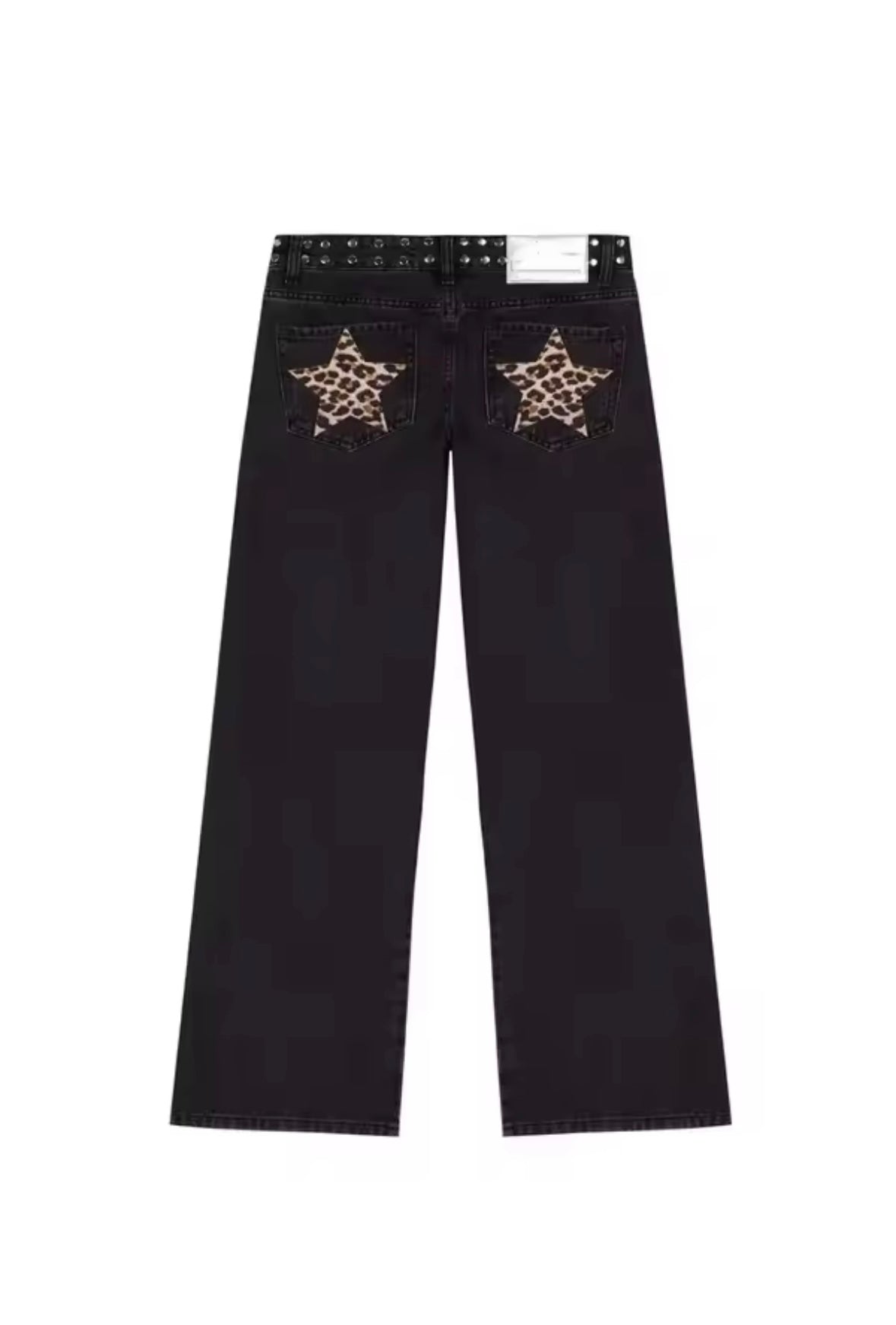 NEW ONE DILEMMA Five-Pointed Star Print High Waited Jeans