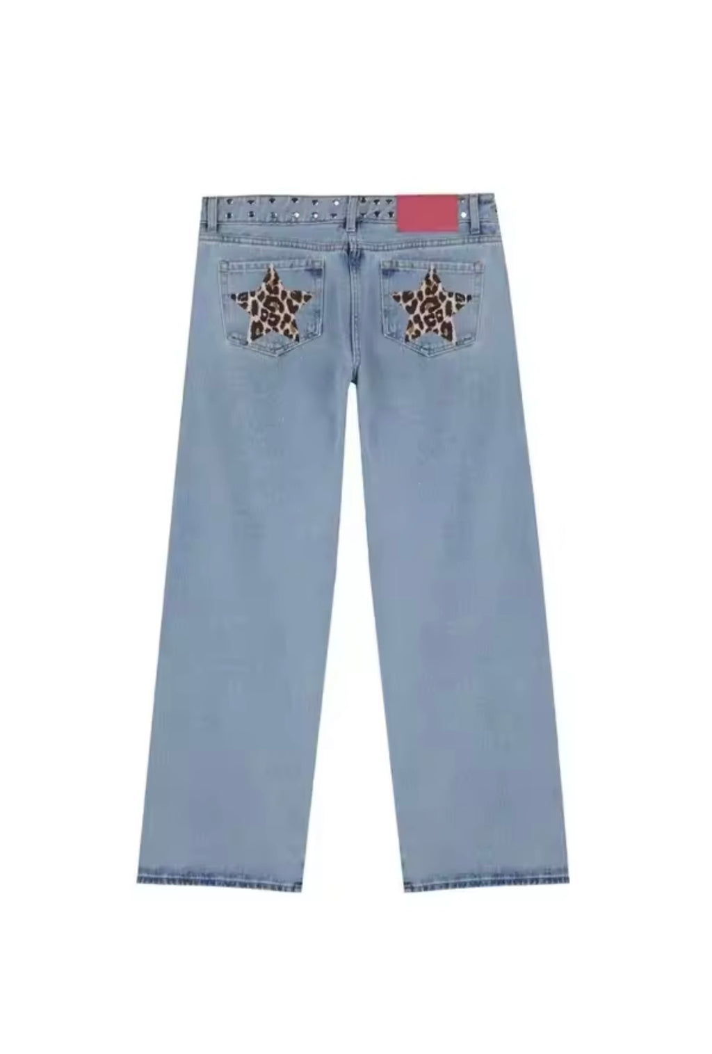 NEW ONE DILEMMA Five-Pointed Star Print High Waited Jeans