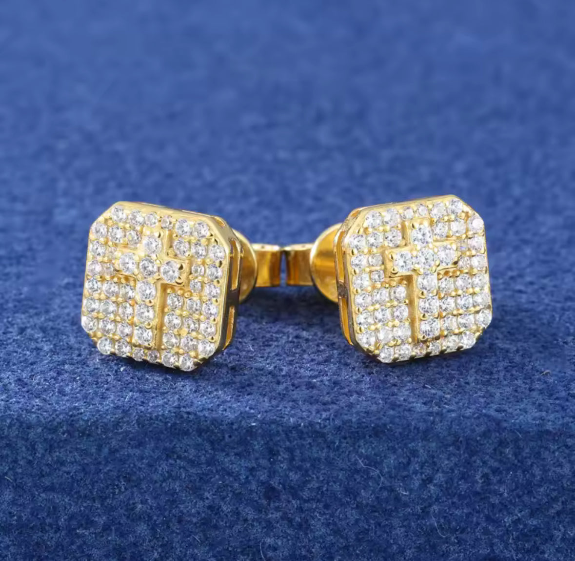 Certified Mojssanite Diamond Cross Earrings