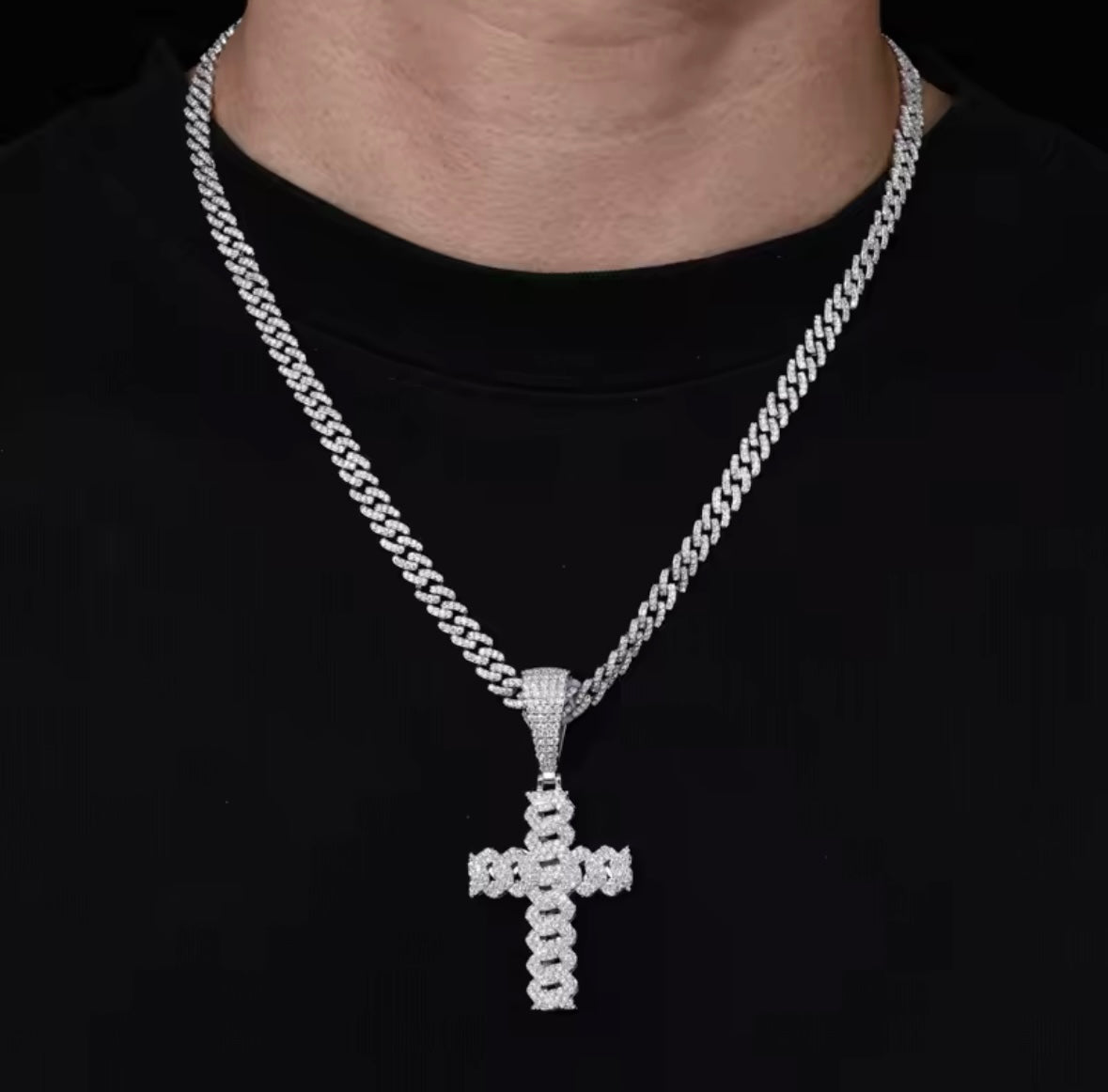 Iced Out 6mm Cuban Cross Chain