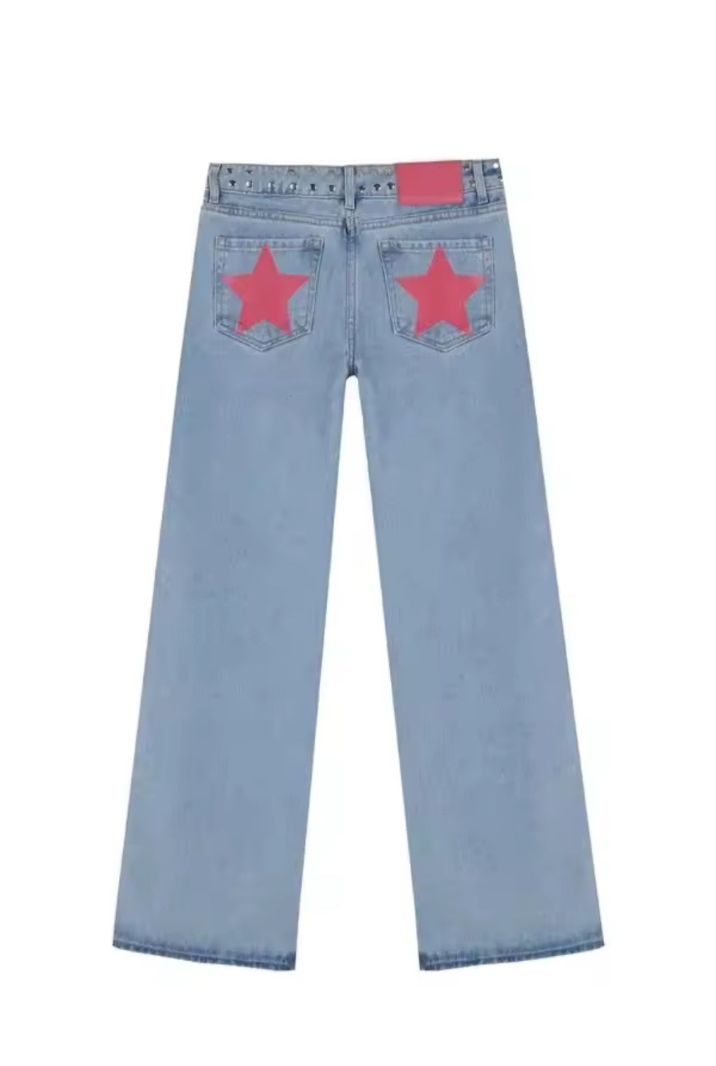 NEW ONE DILEMMA Five-Pointed Star Print High Waited Jeans