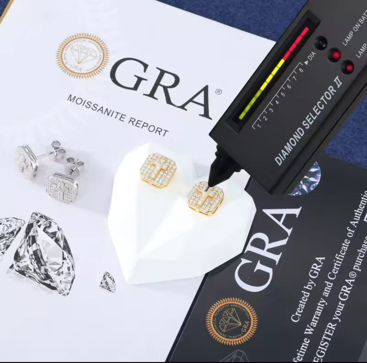 Certified Mojssanite Diamond Cross Earrings