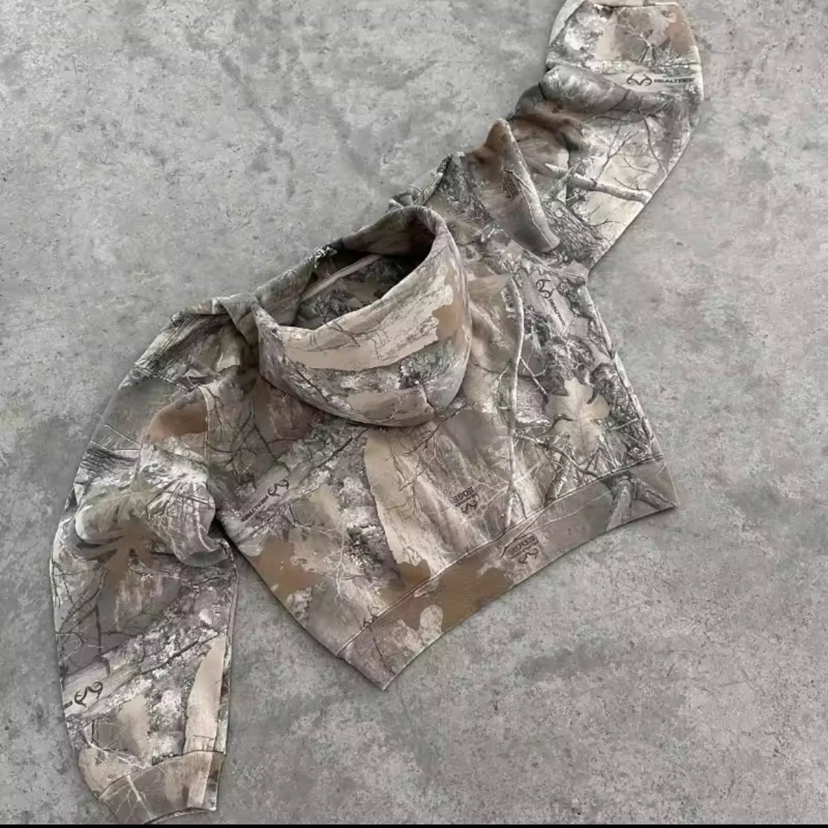Cropped Camo Hoodie