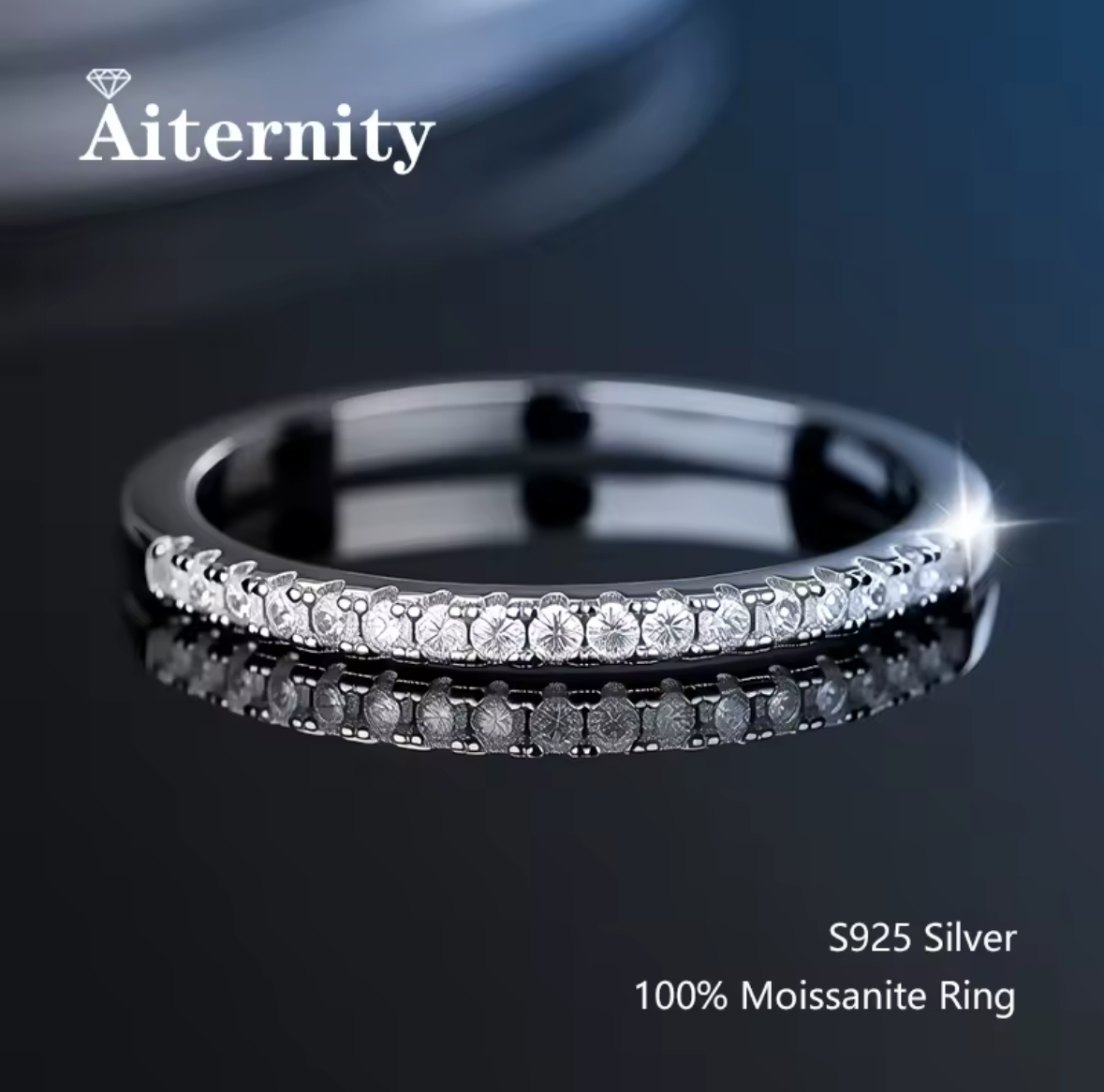 100% Pass Diamond tester Pen Moissanite Ring 925 Sterling Silver