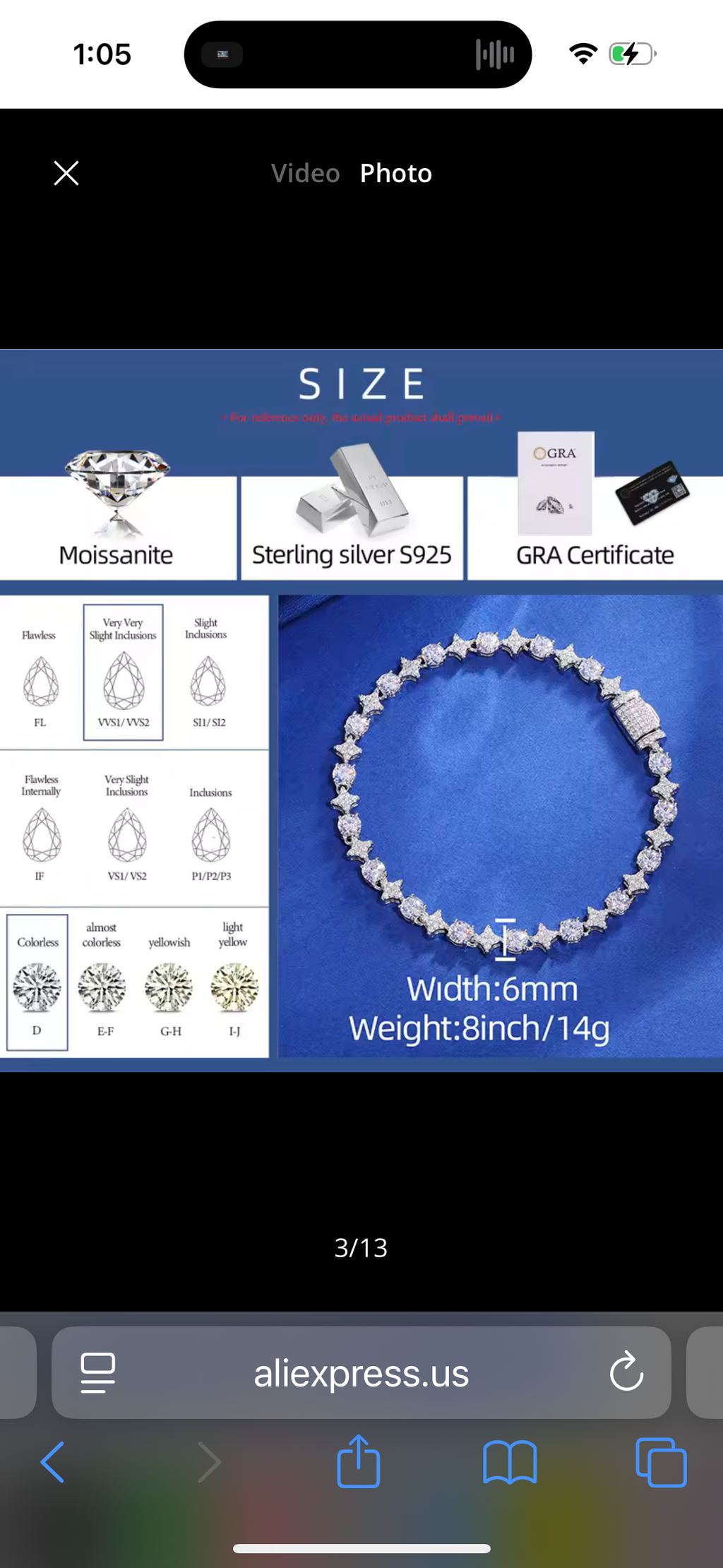 6mm iced out moissanite bracelet