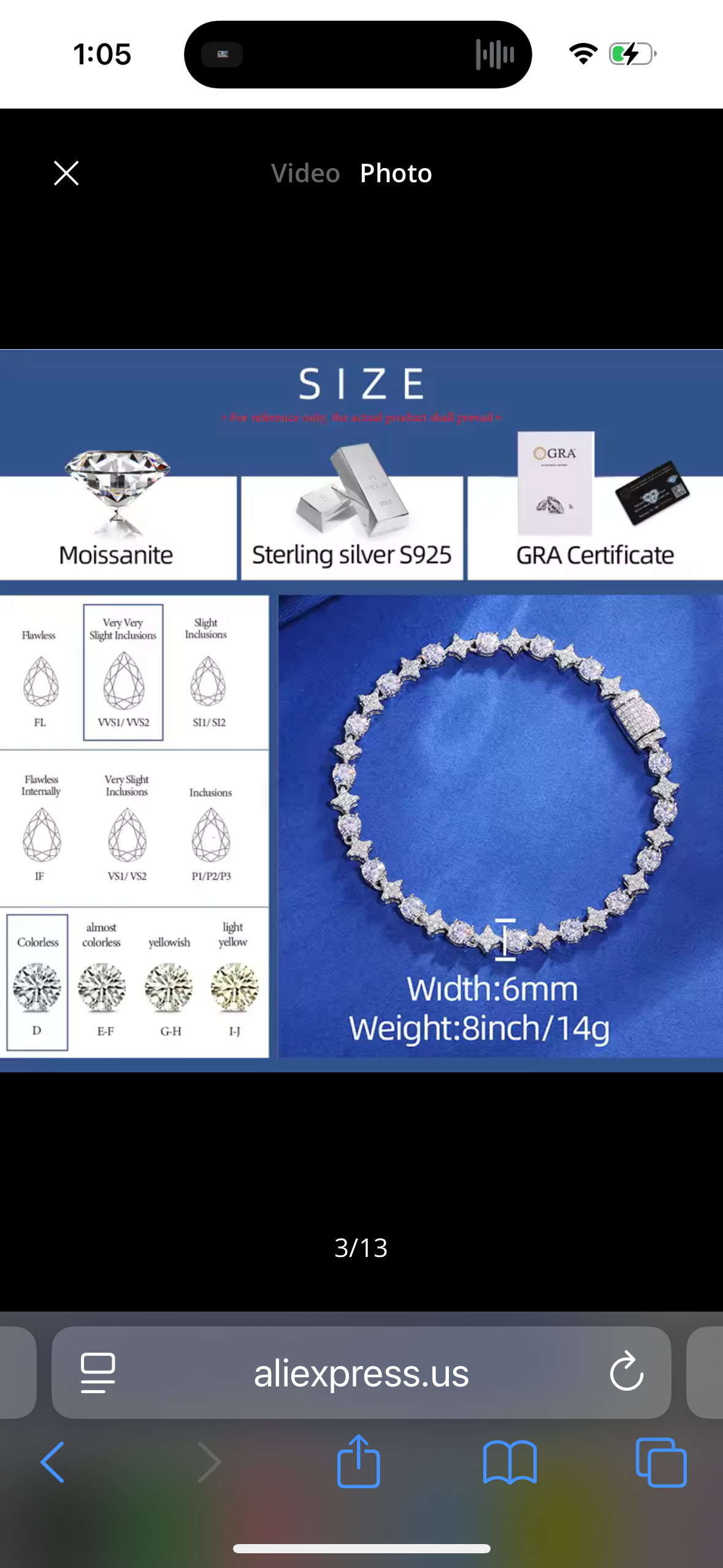 6mm iced out moissanite bracelet