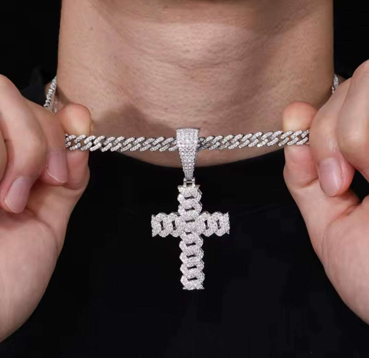 Iced Out 6mm Cuban Cross Chain