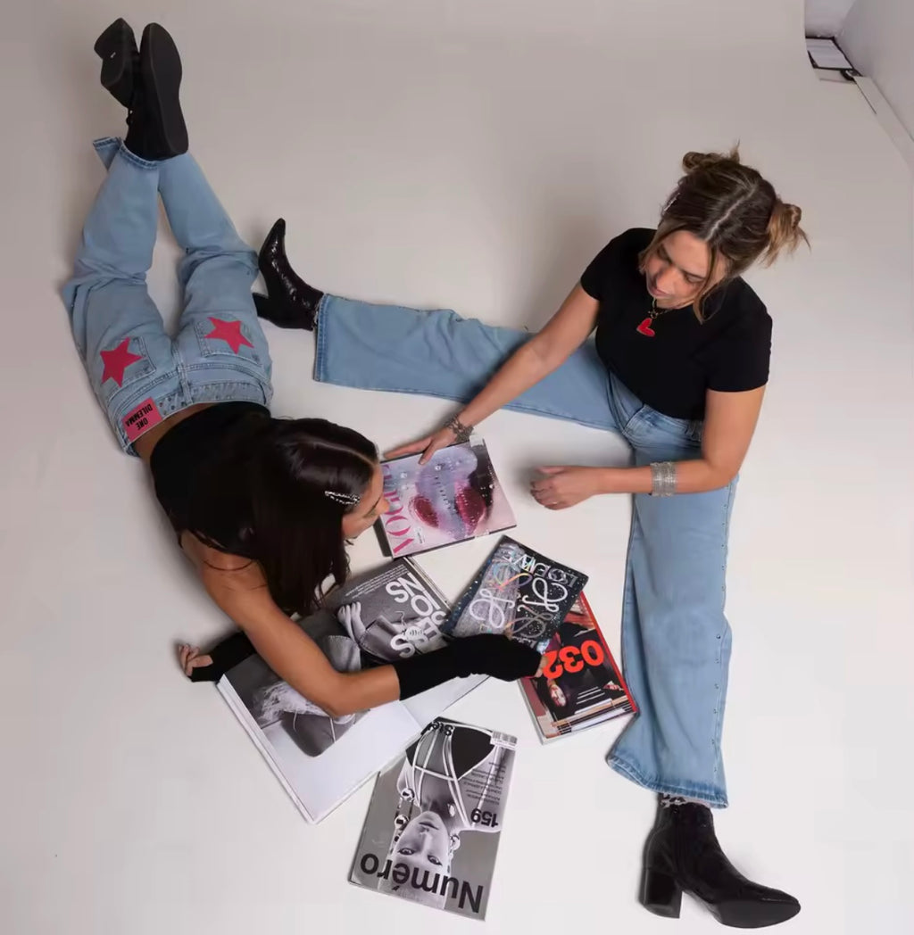 NEW ONE DILEMMA Five-Pointed Star Print High Waited Jeans