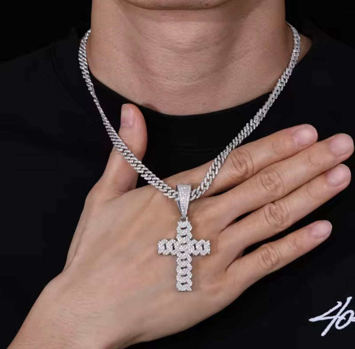 Iced Out 6mm Cuban Cross Chain